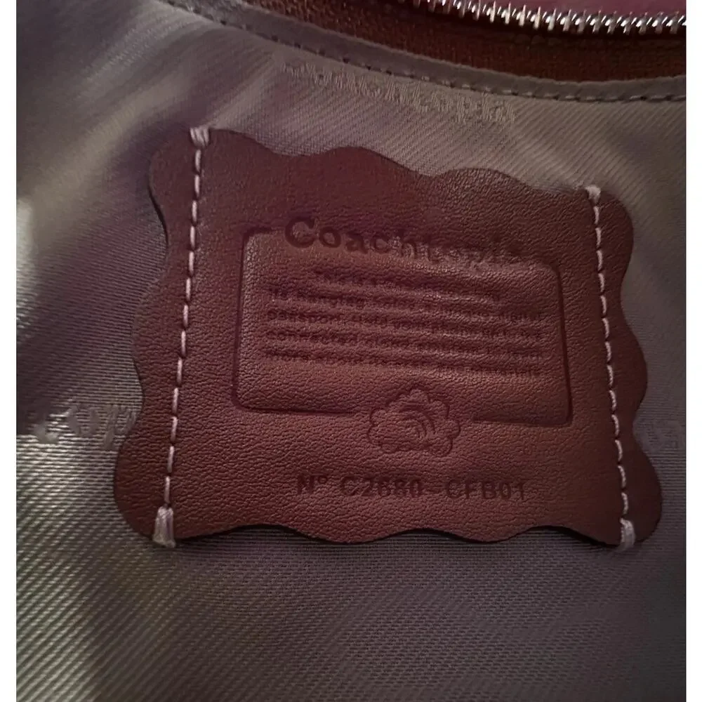 B6-004 NWT Coach Coachtopia Bowling Small Shoulder Bag Leather/Tan/Saddle CFB01